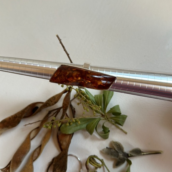 Authentic Cognac Amber Ring, Adjustable .925 Sterling Silver - Picture 8 of 9